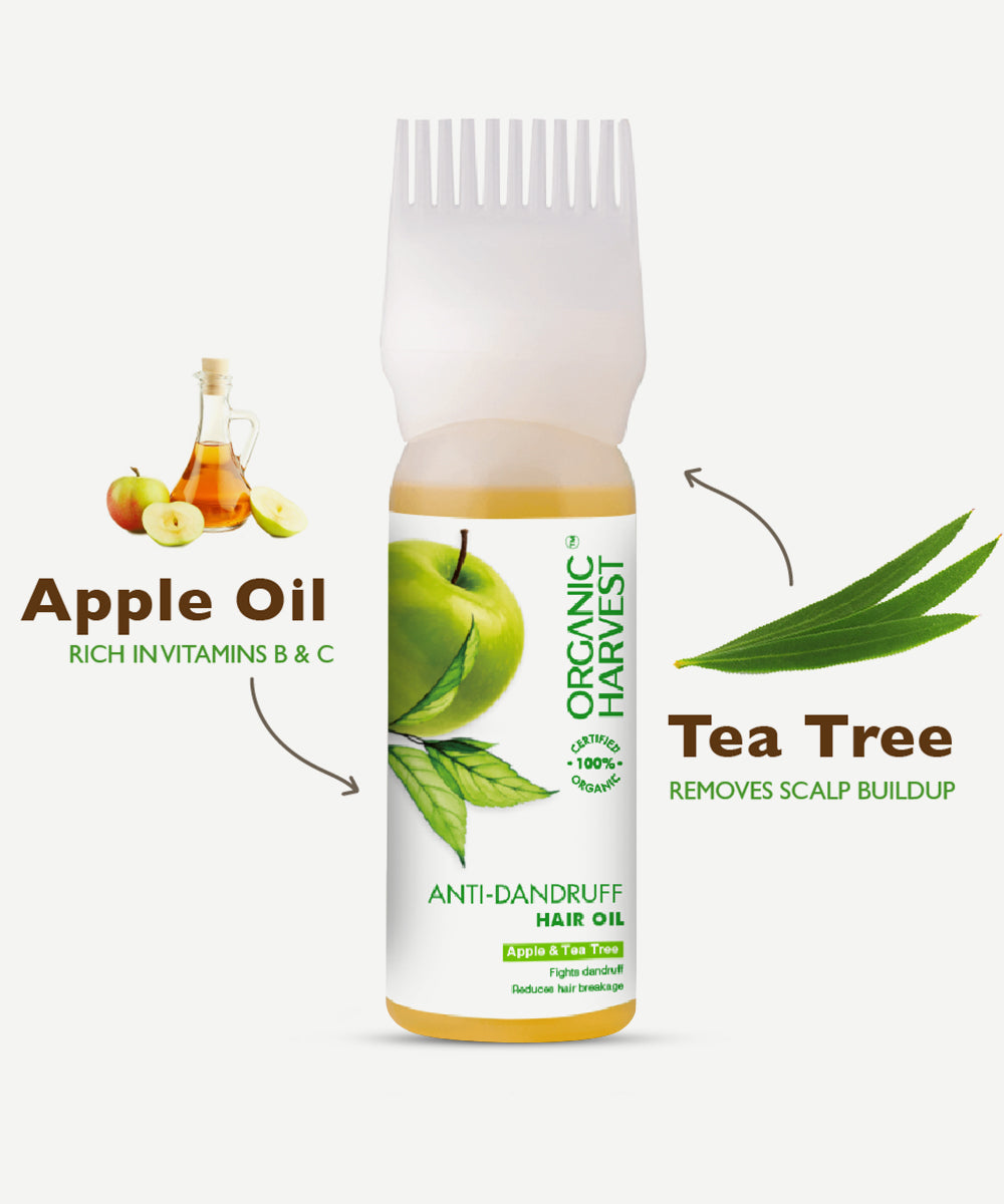 Organic Harvest - Anti-Dandruff Hair Oil with Green Apple & Tea Tree Oil