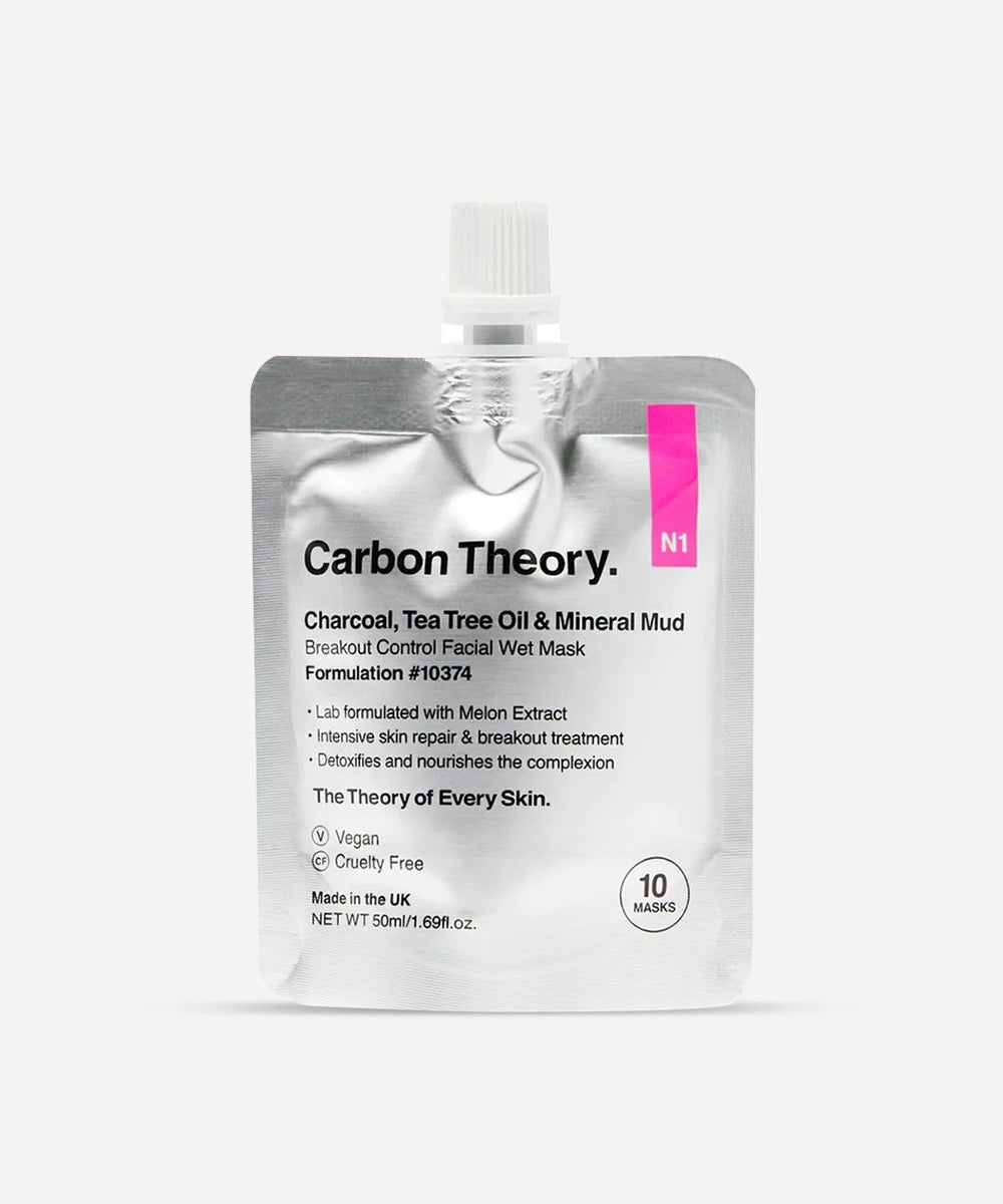 Carbon Theory - Breakout-Control Facial Wet Mask with Charcoal, Tea Tree Oil & Shea Butter - Secret Skin