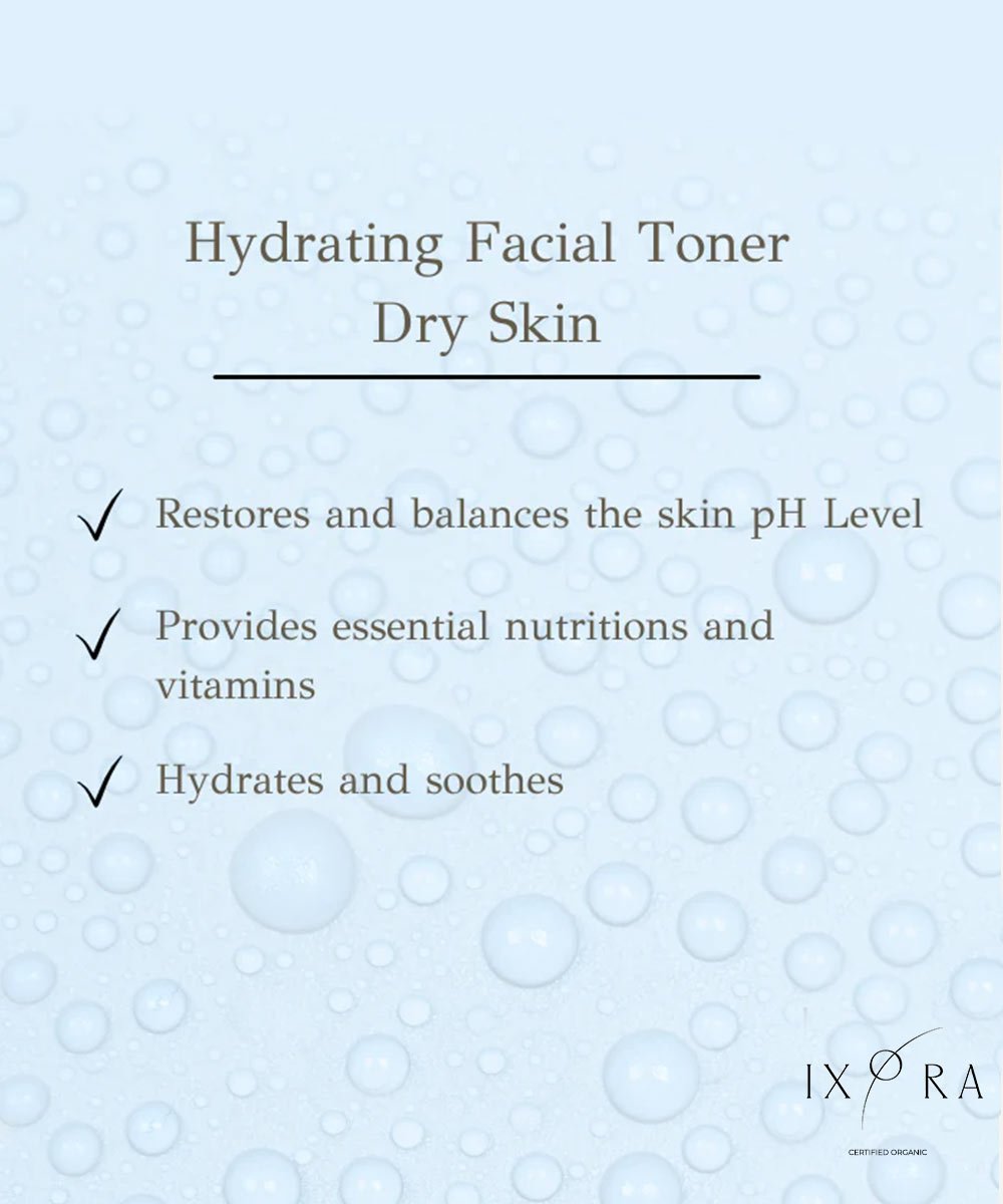 Ixora - Deep Hydrating Facial Toner with Geranium Rose Essential Oil, Black Oats, Aloe Vera, Trehalose Botanical Sugar to Cleanse, Balance, Tighten Skin, Restore Natural pH Level