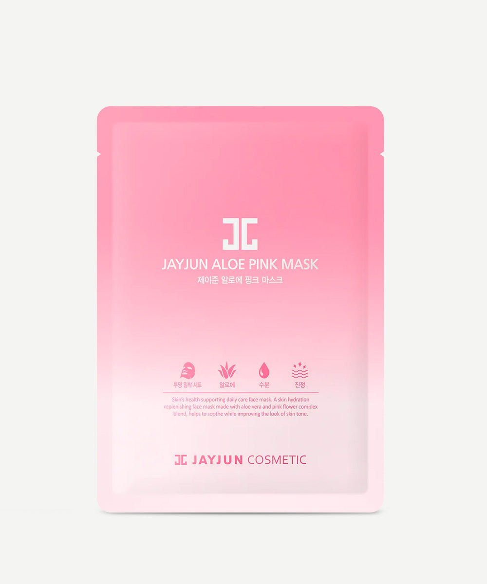 Jayjun - Aloe Pink Mask with Aloe Vera, Pink Flower Extract for Dry Skin