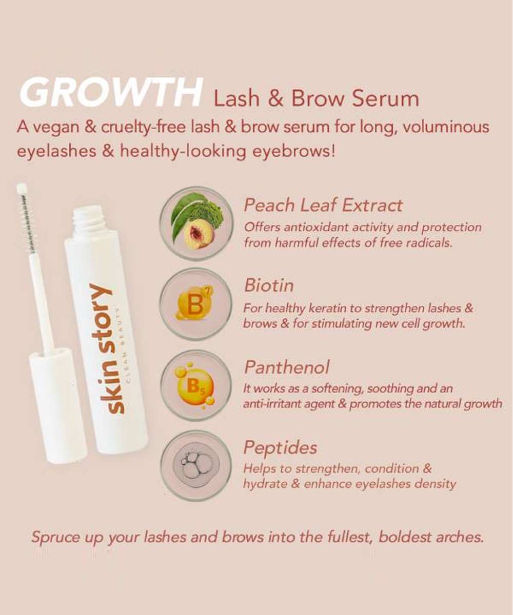 Skin Story  Growth LashBrow Serum with Peach Leaf ExtractBiotin