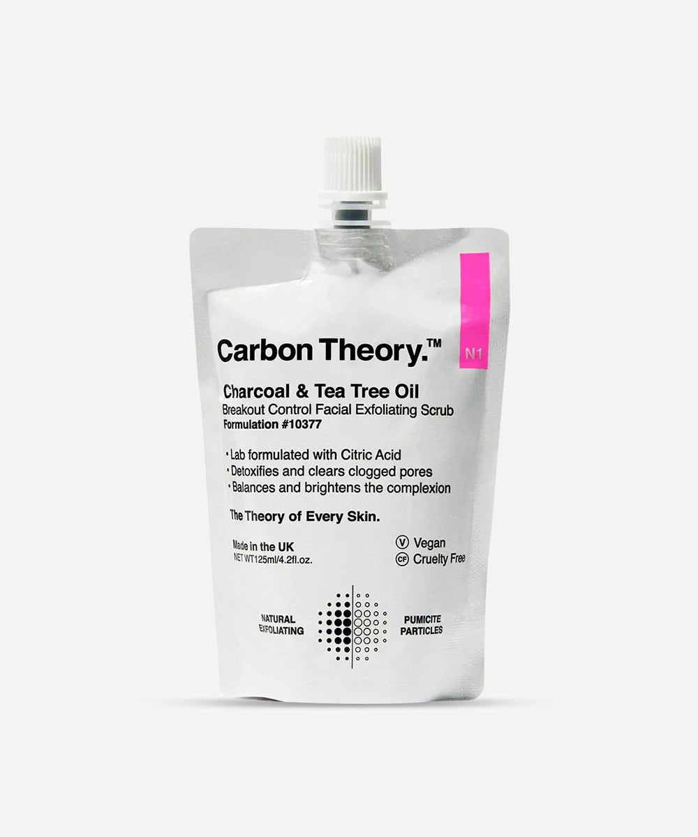 Carbon Theory - Breakout Control Facial Exfoliating Scrub with Tea Tree Oil & Activated Charcoal - Secret Skin