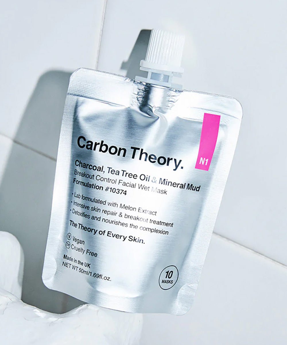 Carbon Theory - Breakout-Control Facial Wet Mask with Charcoal, Tea Tree Oil & Shea Butter - Secret Skin