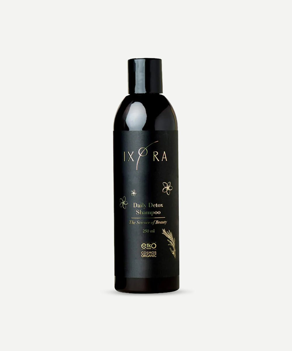 Ixora - Gentle Cleansing Daily Detox Shampoo with Clary Sage Essential Oil, Rosemary Essential Oil & Raw Honey for Oily Scalp & Dandruff