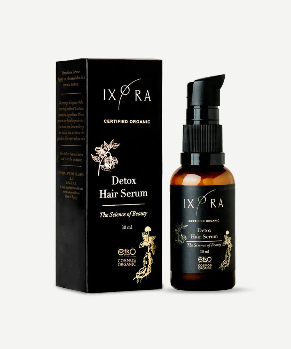 Ixora  Sebum BalancingScalp Cleansing Detox Hair Serum with Ginseng Clary Sage Tamanu Oil and Vitamin E for Stimulating Hair Growth