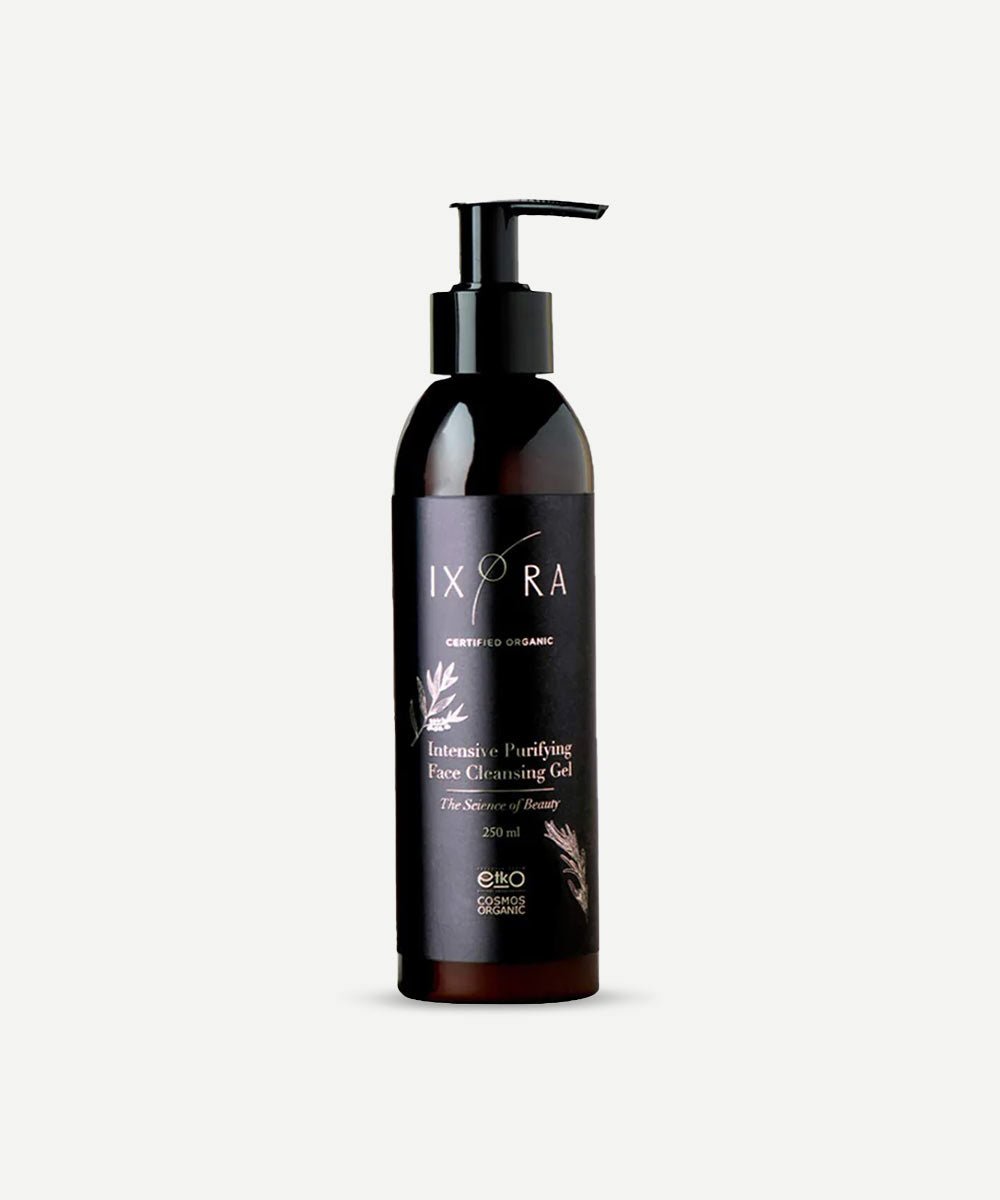 Ixora - Sebum Regulating Intensive Purifying Face Cleansing Gel with Tea Tree, Eucalyptus Essential Oils for Preventing Breakouts, Blackheads, Acne in Oily Skin
