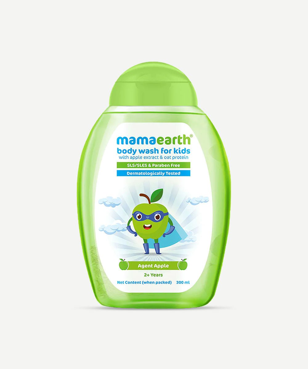 Mamaearth - Agent Apple Body Wash for Kids with Green Apple & Oat to Cleanse & Smoothen Skin