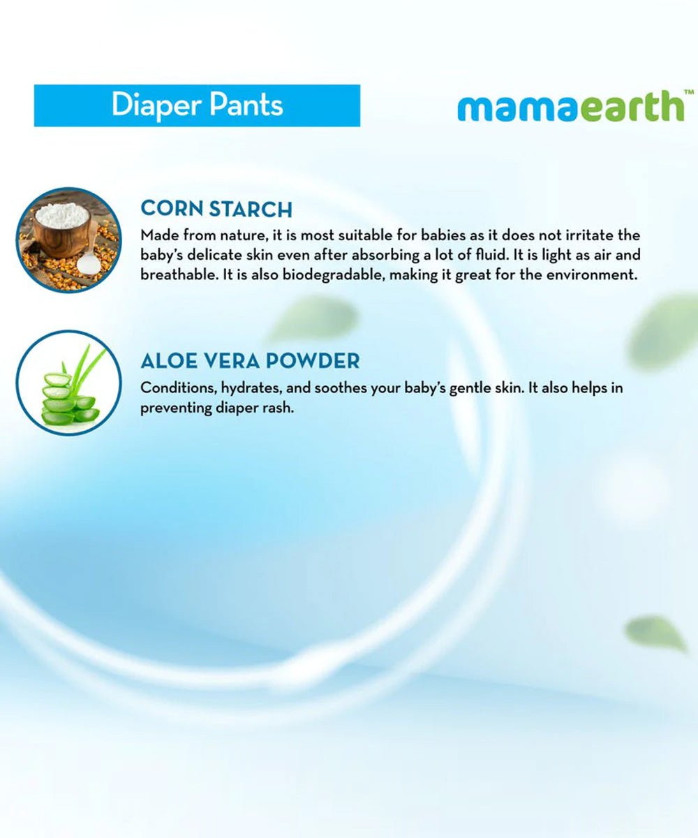 Mamaearth - Plant Based Diaper Pants (NB - 40 diapers) with Aloe Vera & Cornstarch for Clean & Dry Skin