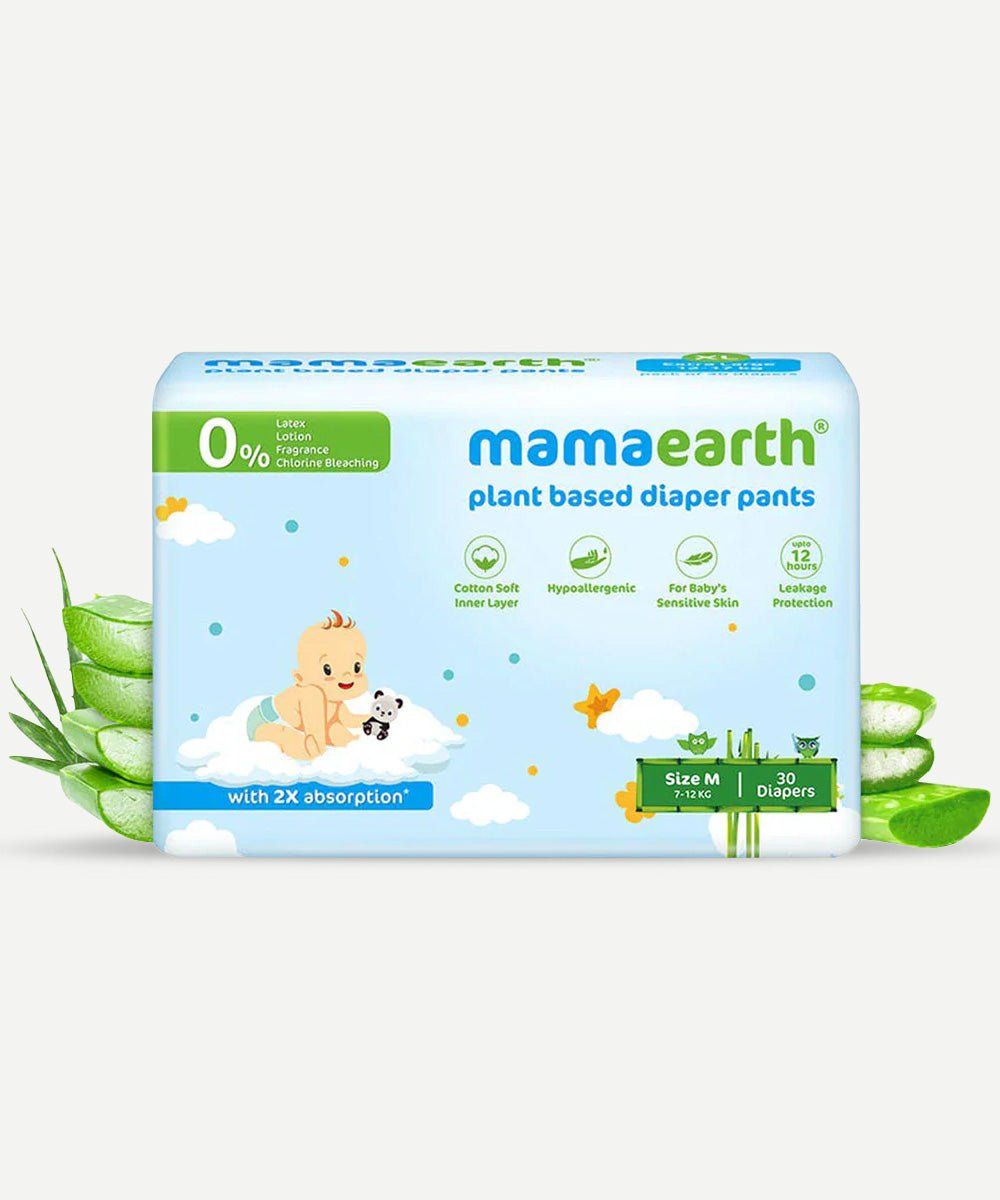 Mamaearth - Plant Based Diaper Pants (Size M 7-12 kg) with Aloe Vera & Cornstarch for Clean & Dry Skin