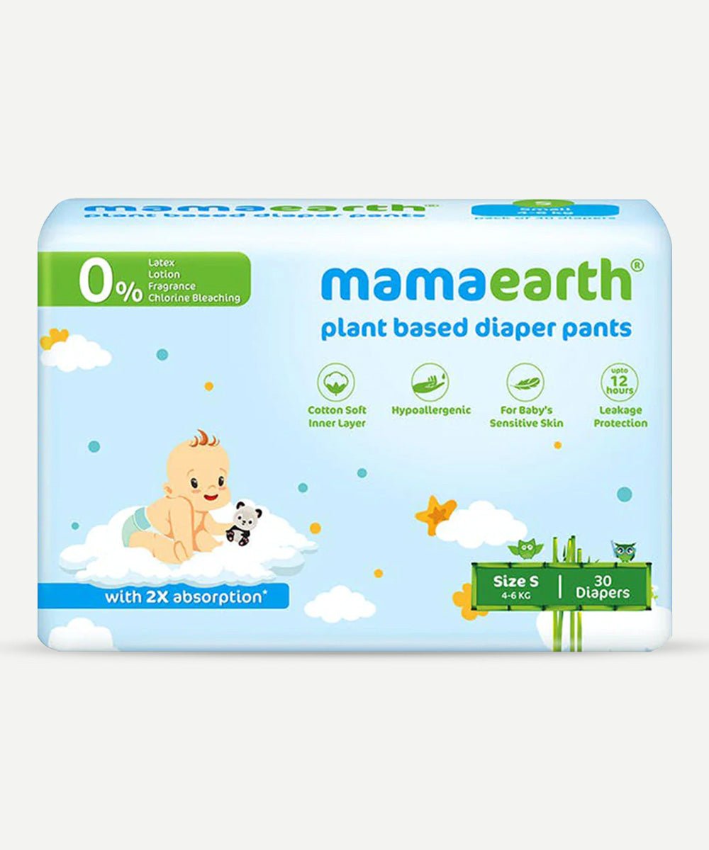 Mamaearth - Plant Based Diaper Pants (Size S 4-6 kg) with Aloe Vera & Cornstarch for Clean & Dry Skin