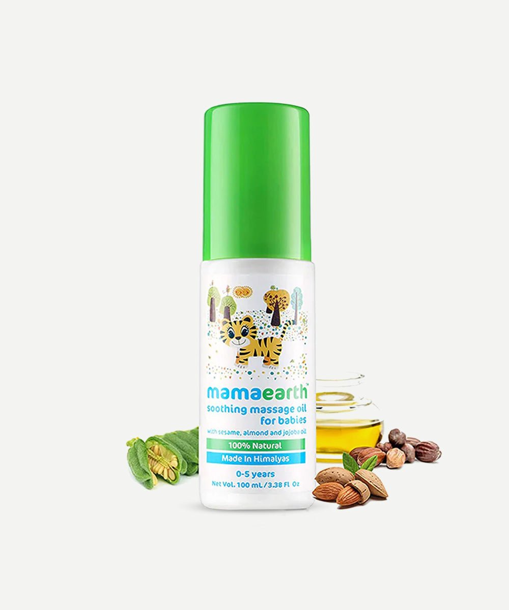 Mamaearth - Soothing Massage Oil for Babies with Sesame, Almond & Jojoba Oil to Strengthen & Nourish Skin