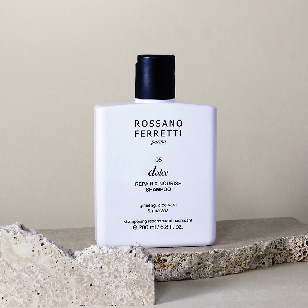 Rossano Ferretti - Nourishing Dolce Repair & Nourish Shampoo with Ginseng & Hyaluronic Acid to Repair & Balance Hair - Secret Skin