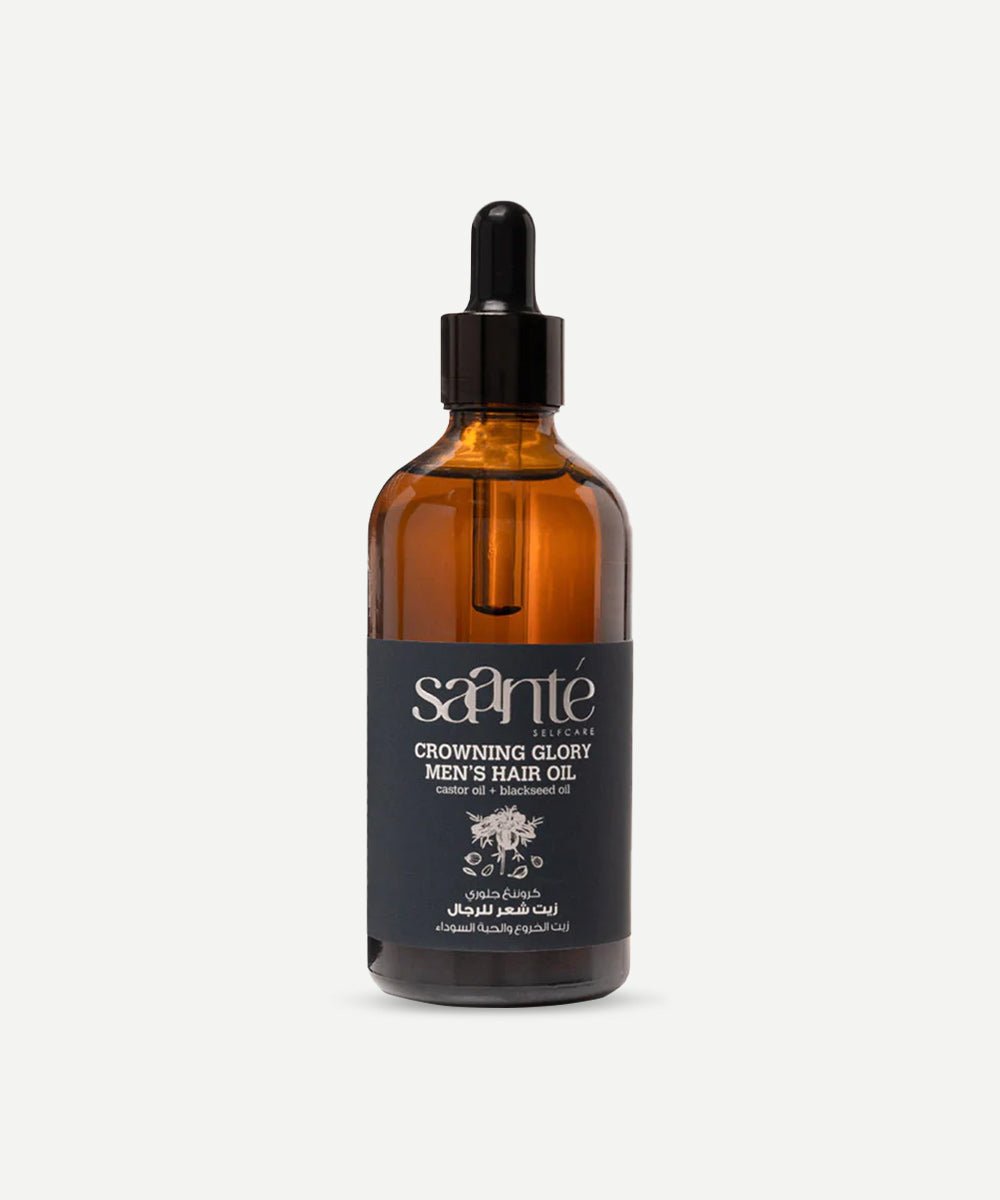 Saanté - Energizing Crowning Glory Hair Oil for Men with Pumpkin Seed Oil & Castor Oil for Thick, Strong Hair - Secret Skin