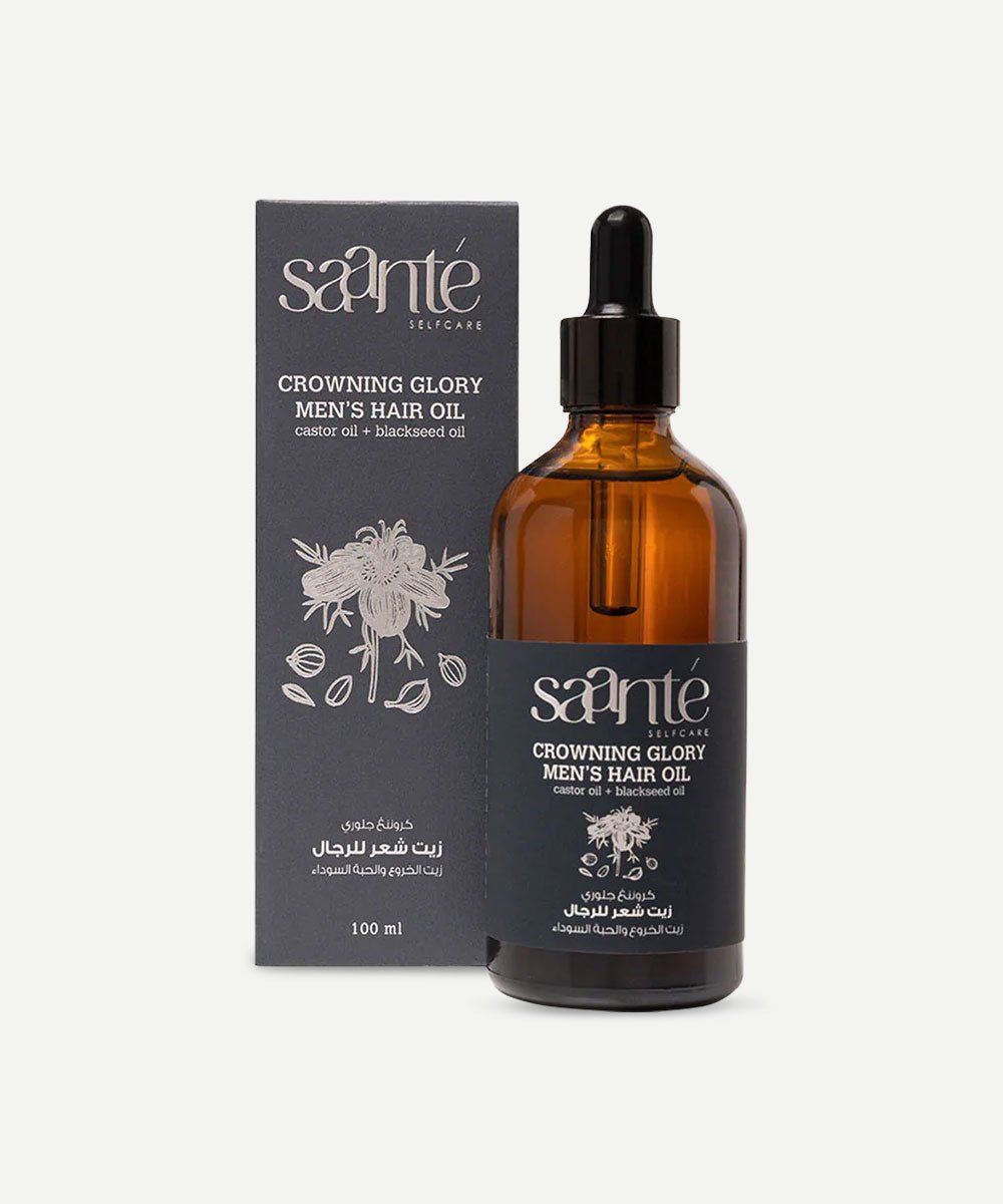Saanté - Energizing Crowning Glory Hair Oil for Men with Pumpkin Seed Oil & Castor Oil for Thick, Strong Hair - Secret Skin