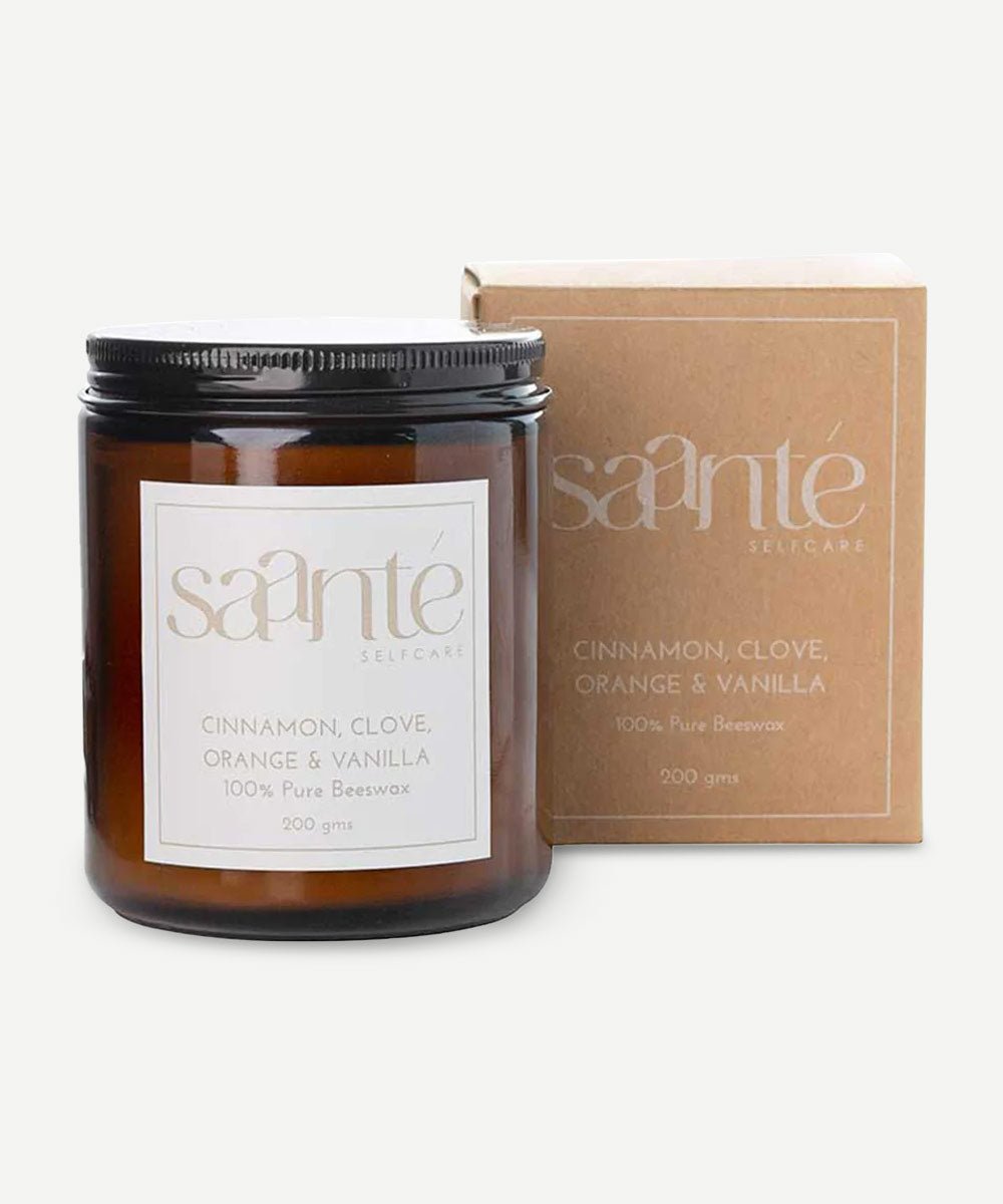 Saanté - Enlivening Cinnamon, Clove, Orange & Vanilla Candle - Secret Skin