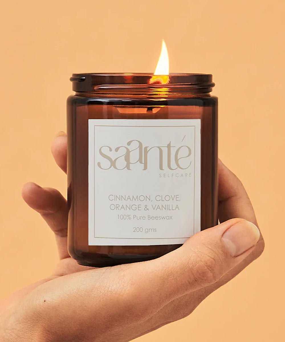 Saanté - Enlivening Cinnamon, Clove, Orange & Vanilla Candle - Secret Skin