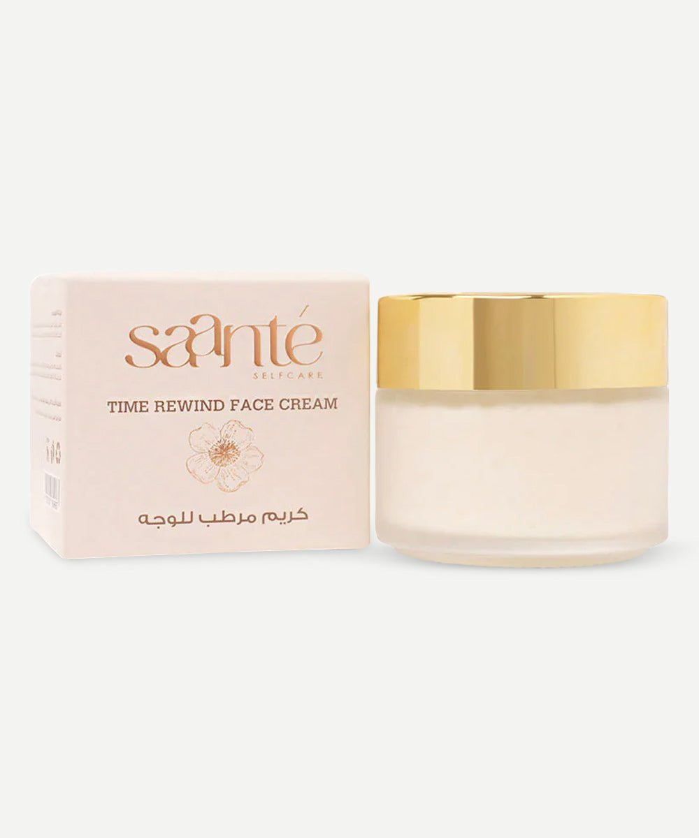 Saanté - Moisturizing Time Rewind Face Cream with Rose, Sandalwood & Moringa Oil for Supple, Smooth Skin - Secret Skin