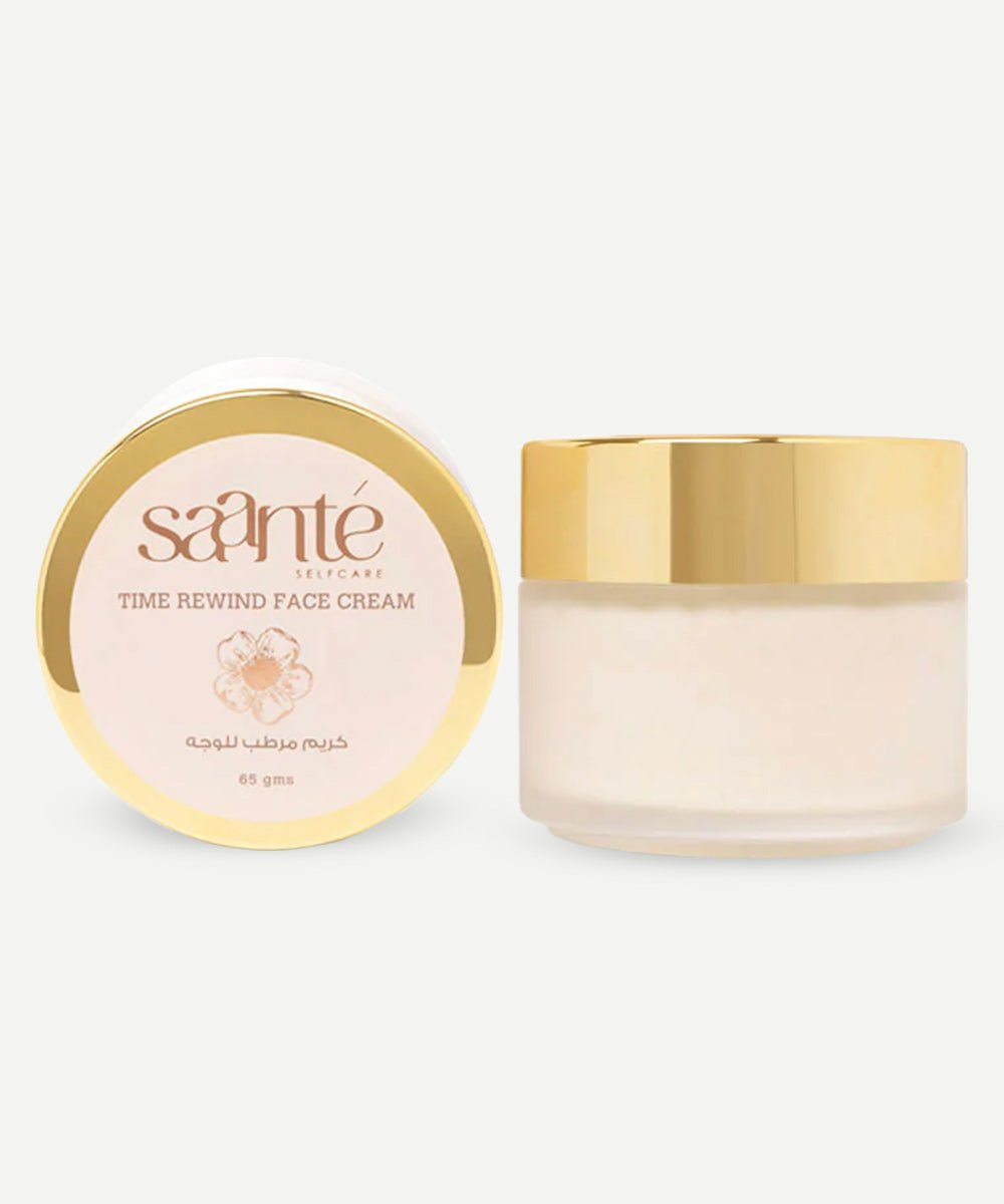 Saanté - Moisturizing Time Rewind Face Cream with Rose, Sandalwood & Moringa Oil for Supple, Smooth Skin - Secret Skin