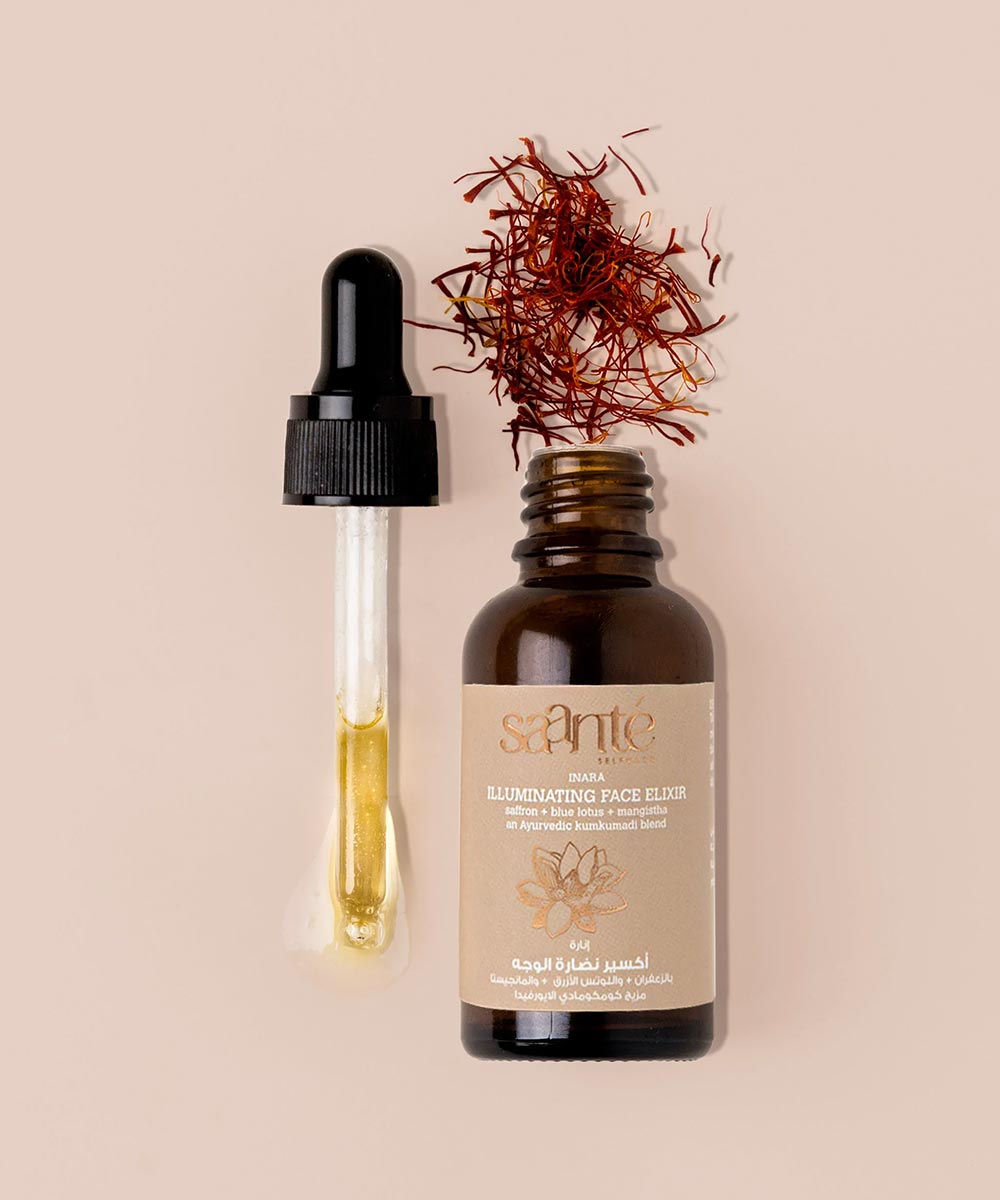 Saanté - Rejuvenating Inara Face Elixir with Manjishtha & Blue Lotus Flower for Brightened & Soothed Skin - Secret Skin