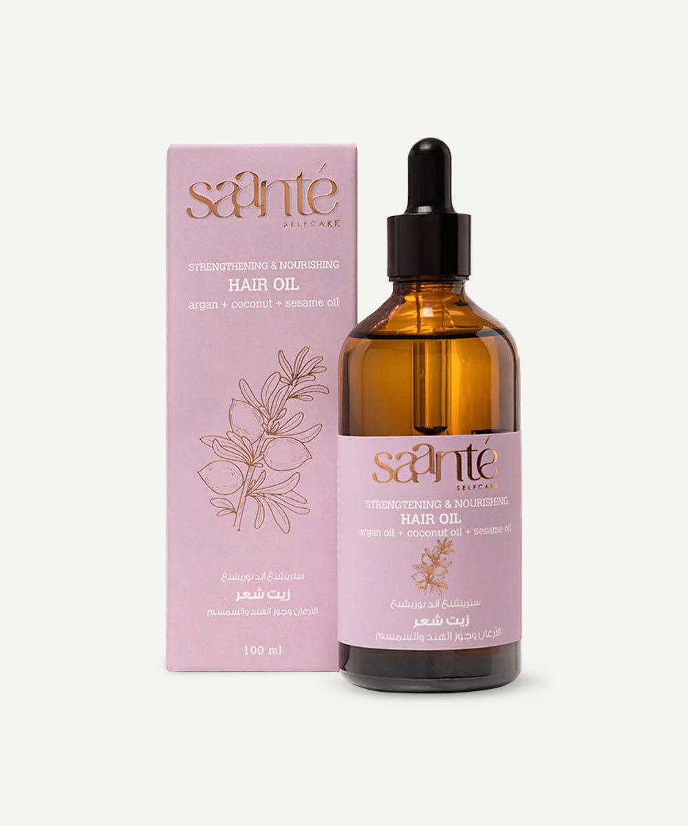 Saanté - Strengthening & Nourishing Hair Oil with Argan Oil & Coconut Oil for Healthy, Lustrous Hair - Secret Skin