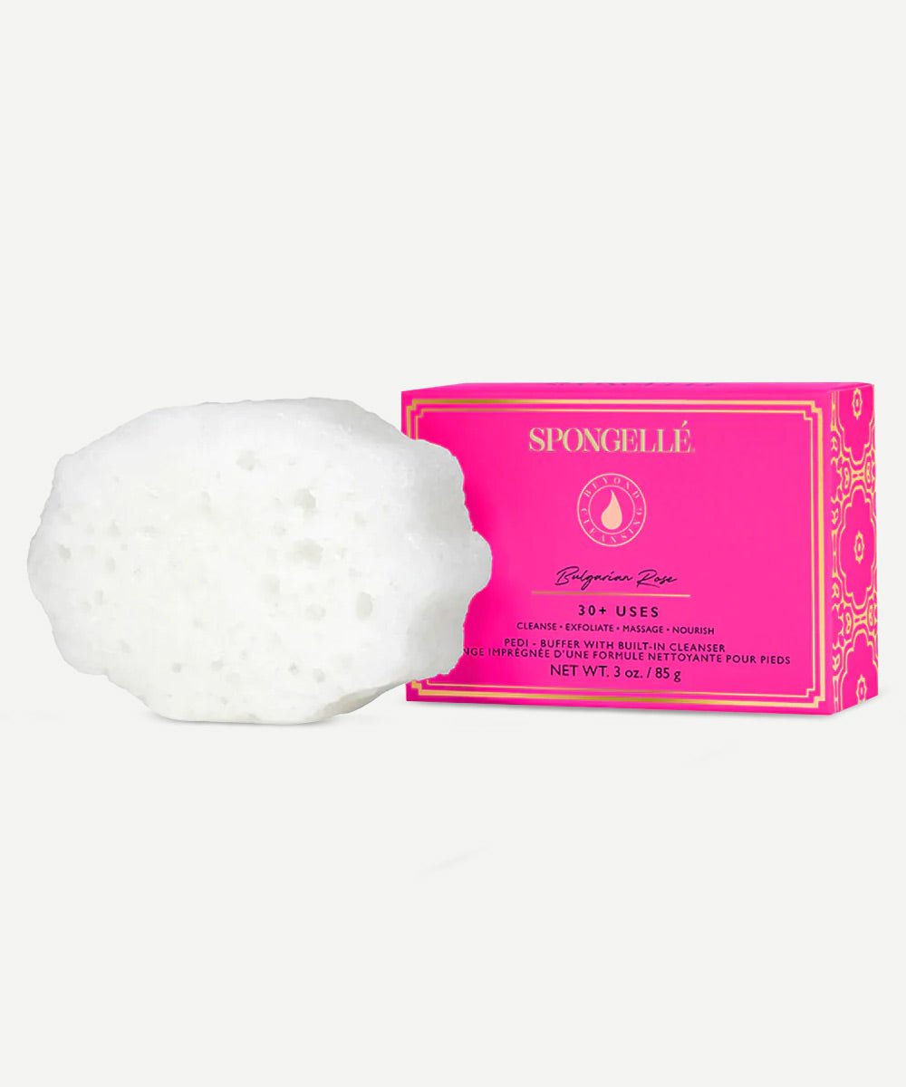 Spongellé - Bulgarian Rose Pedi Buffer to Cleanse & Exfoliate the Skin & Remove Dry Spots - Secret Skin
