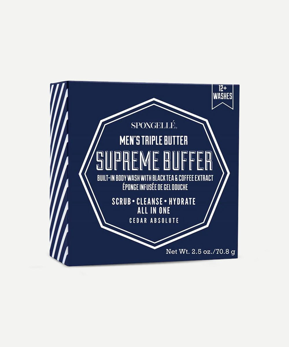 Spongellé - Invigorating Cedar Absolute Men's Supreme Buffer with Shea Butter & Mango Butter to Cleanse & Exfoliate the Skin - Secret Skin