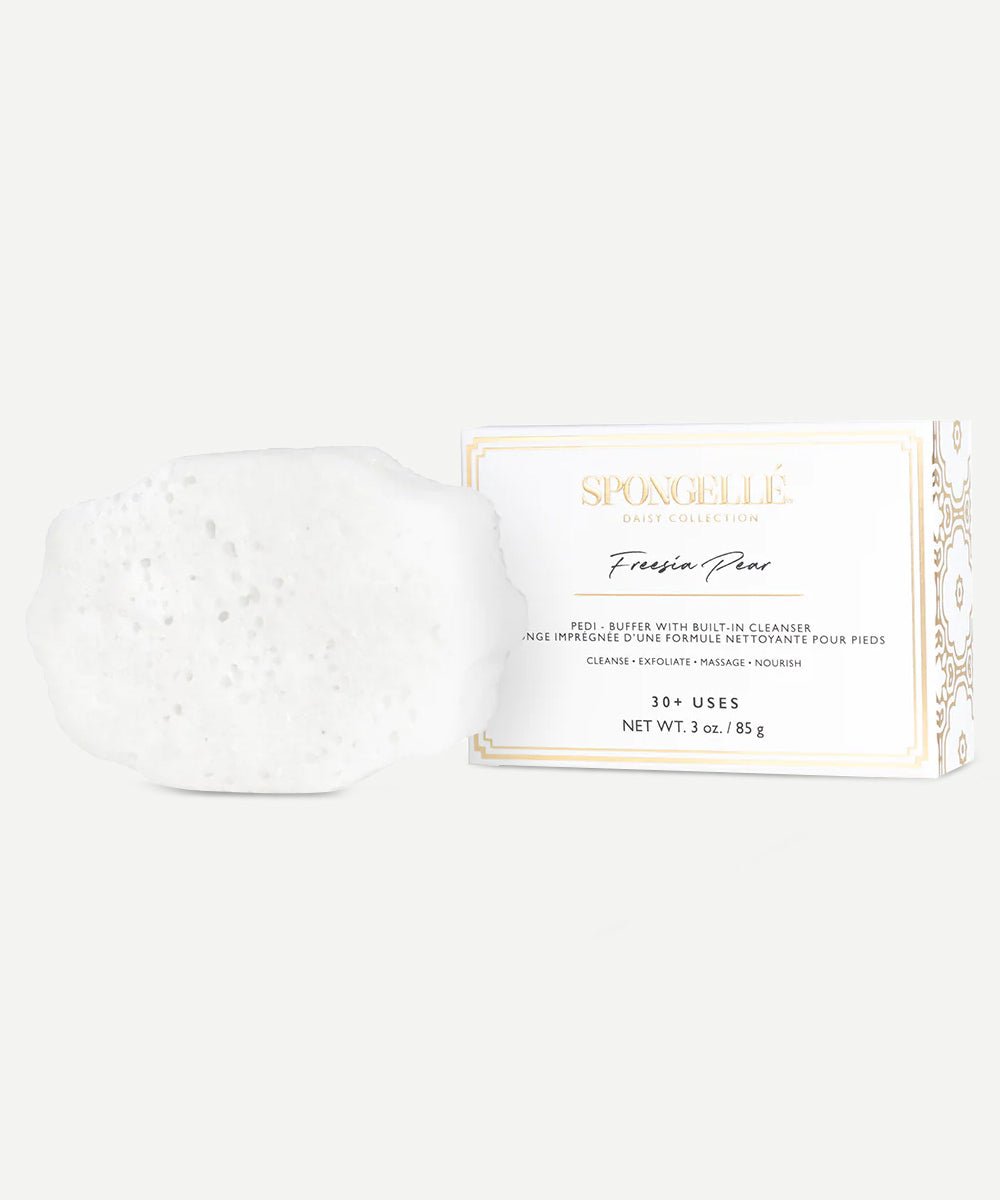 Spongellé - Soothing Freesia Pear Pedi Buffer with Freesia & Lemon to Cleanse & Soothe the Skin - Secret Skin