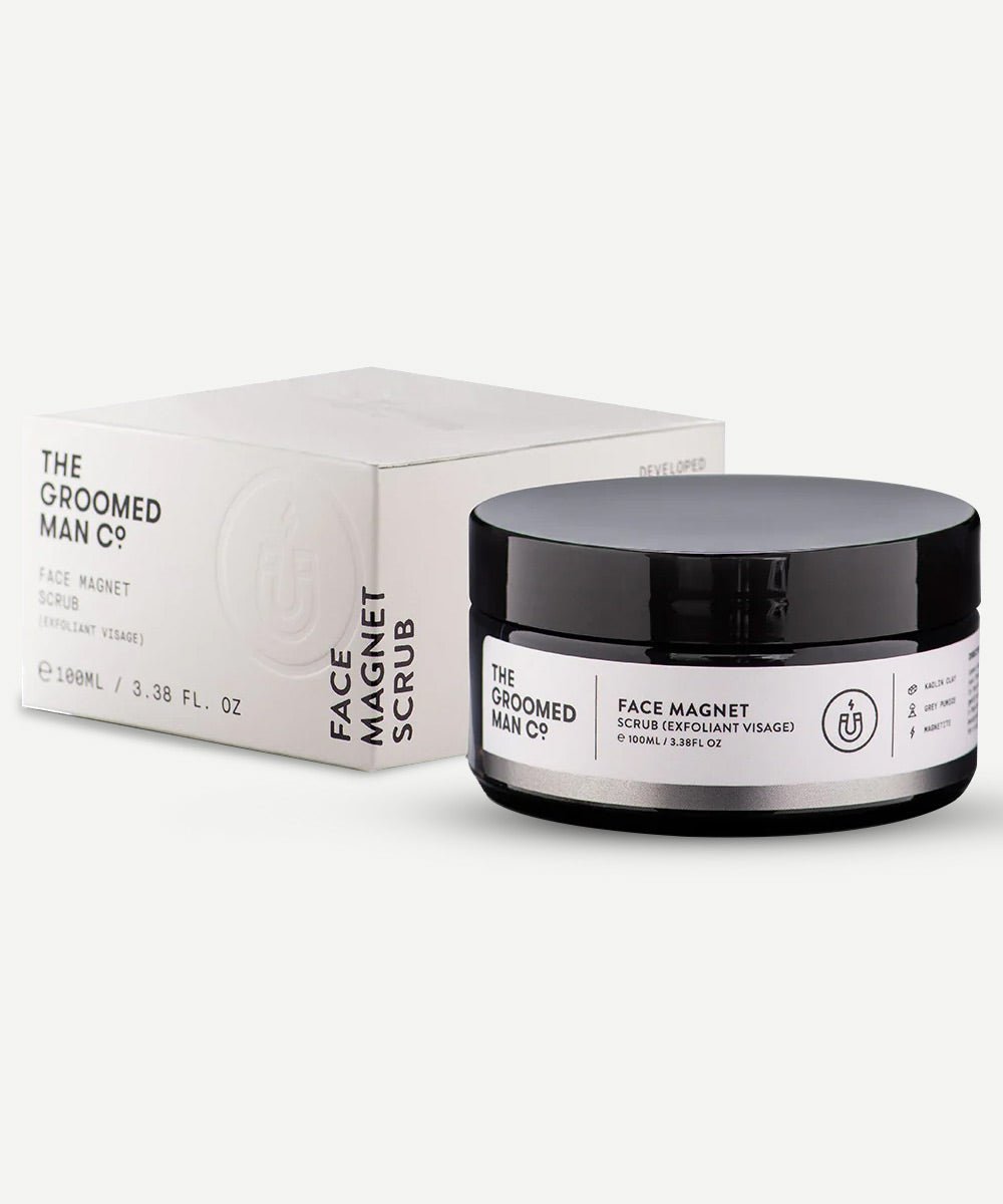 The Groomed Man Co - Face Magnet Facial Scrub with Kaolin Clay & Grey Pumice to Exfoliate & Nourish Skin - Secret Skin