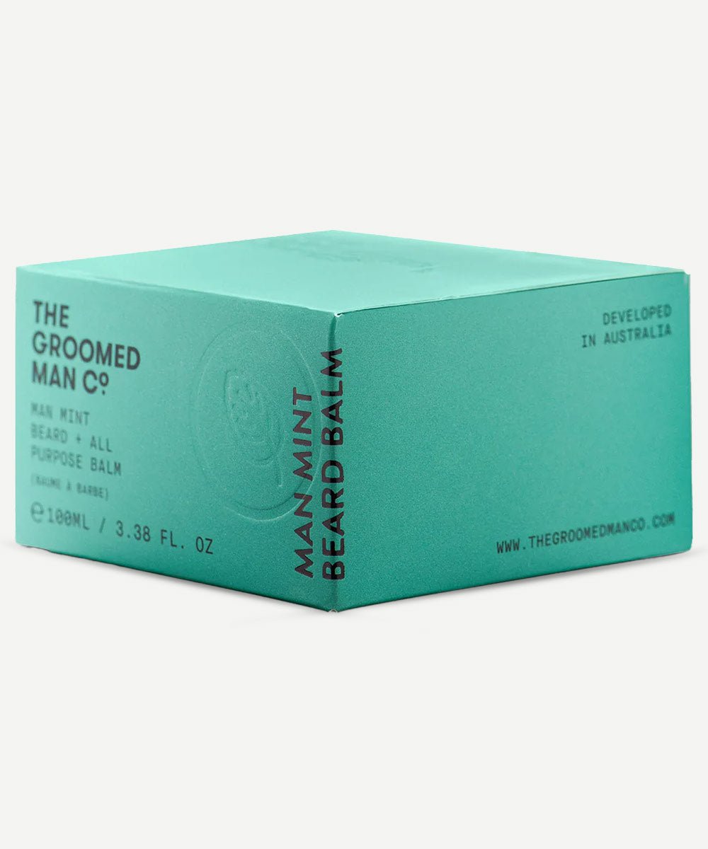 The Groomed Man Co - Man Mint Beard Balm with Australian Sandalwood & Ucuuba Butter to Soften, Nourish & Protect The Beard - Secret Skin