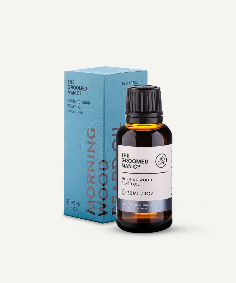 The Groomed Man Co - Quick-Absorbing Morning Wood Beard Oil with Argan Oil to Fight Infections & Prevent Acne - Secret Skin