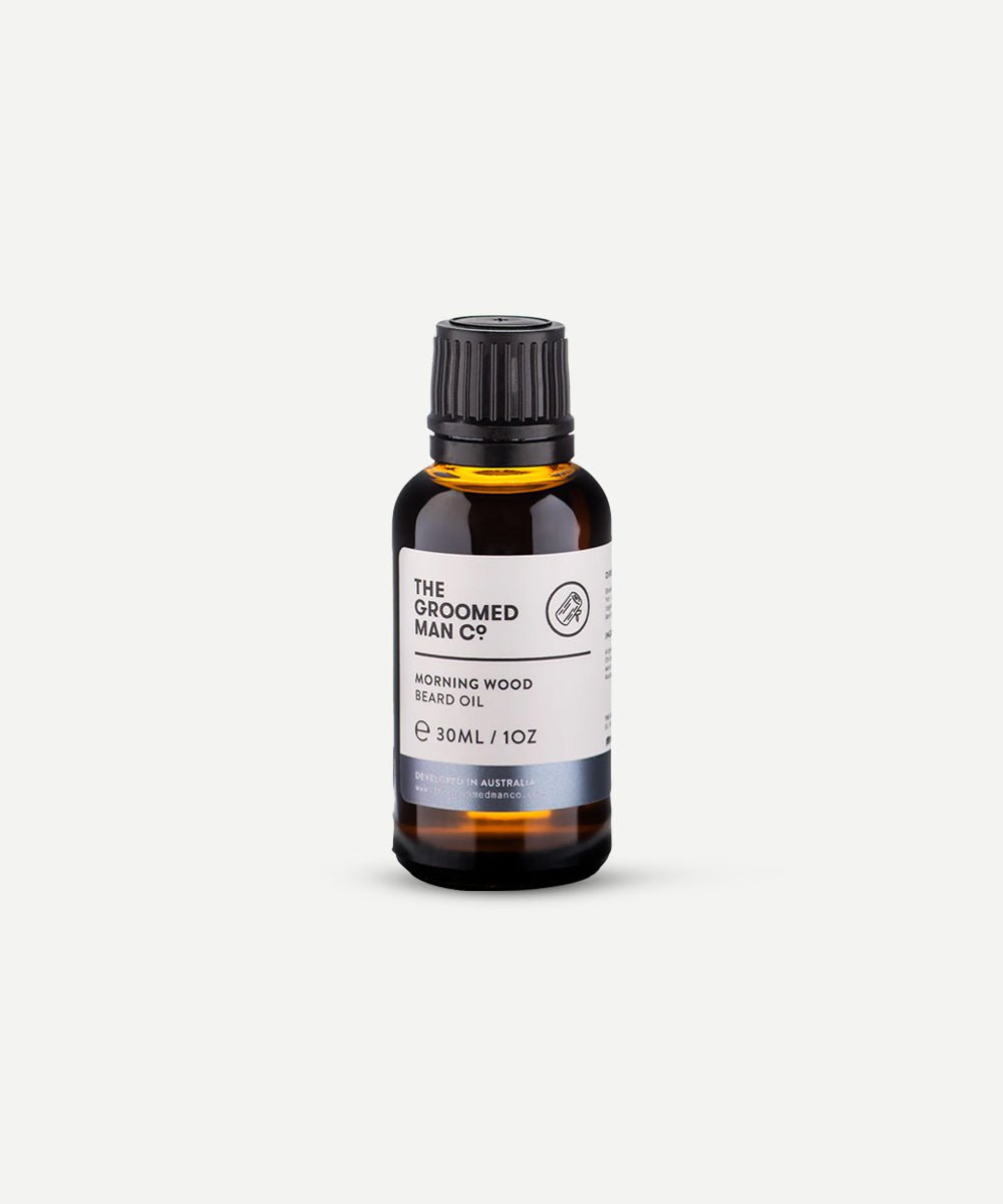 The Groomed Man Co - Quick-Absorbing Morning Wood Beard Oil with Argan Oil to Fight Infections & Prevent Acne - Secret Skin