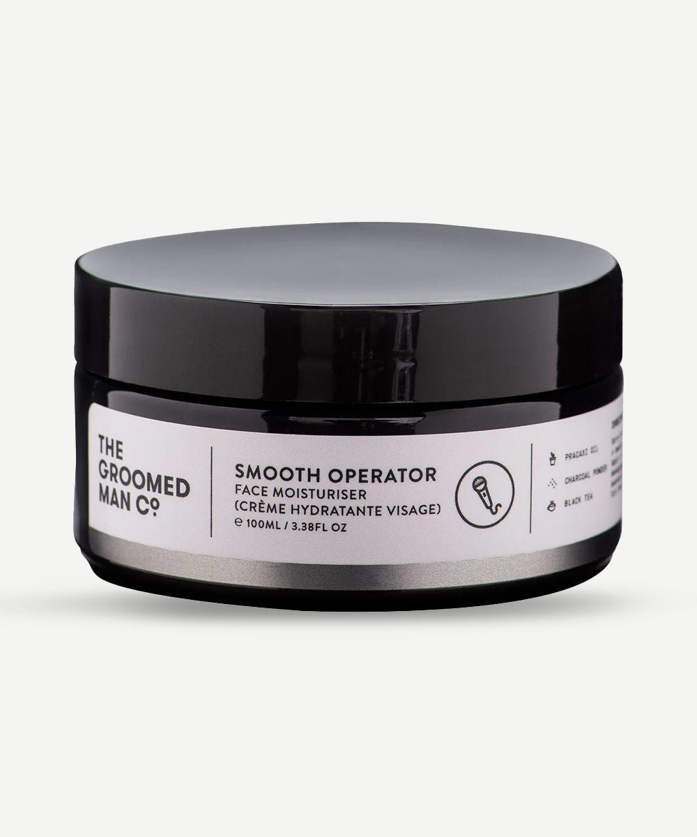 The Groomed Man Co - Smooth Operator Moisturiser with Activated Charcoal & Black Tea Extract to Hydrate Skin & Tackle Sun Damage - Secret Skin