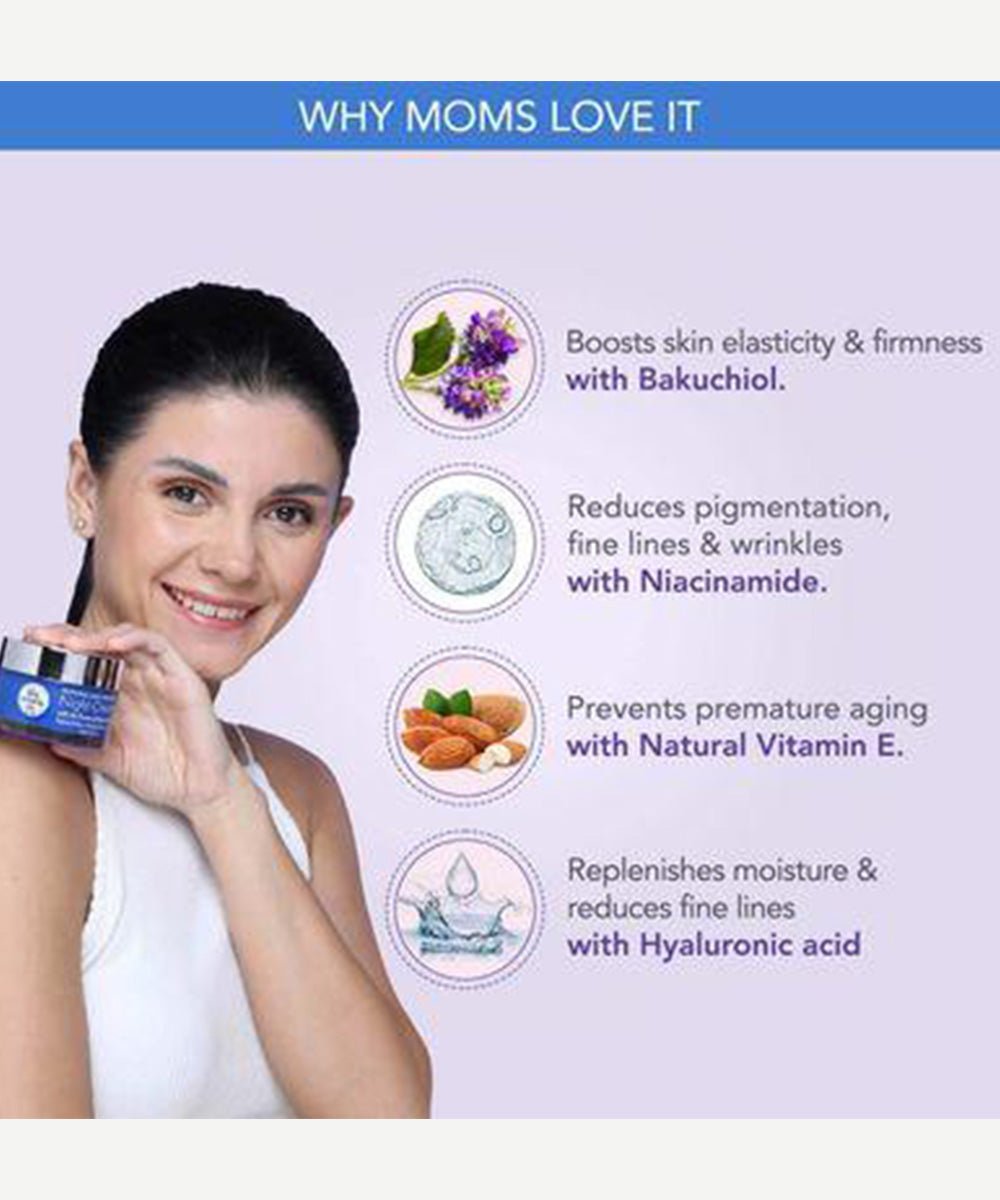 The Mom's Co. - Natural Age Control Night Cream with Bakuchiol & Hyaluronic Acid - Secret Skin